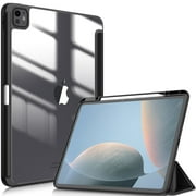 Fintie Hybrid Slim Case for iPad Pro 13-inch (M4) 2024, Shockproof Cover with Clear Back Shell \u0026 Pencil Holder, Black